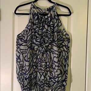 The Limited Sleeveless Blouse Size XL Black/Blue